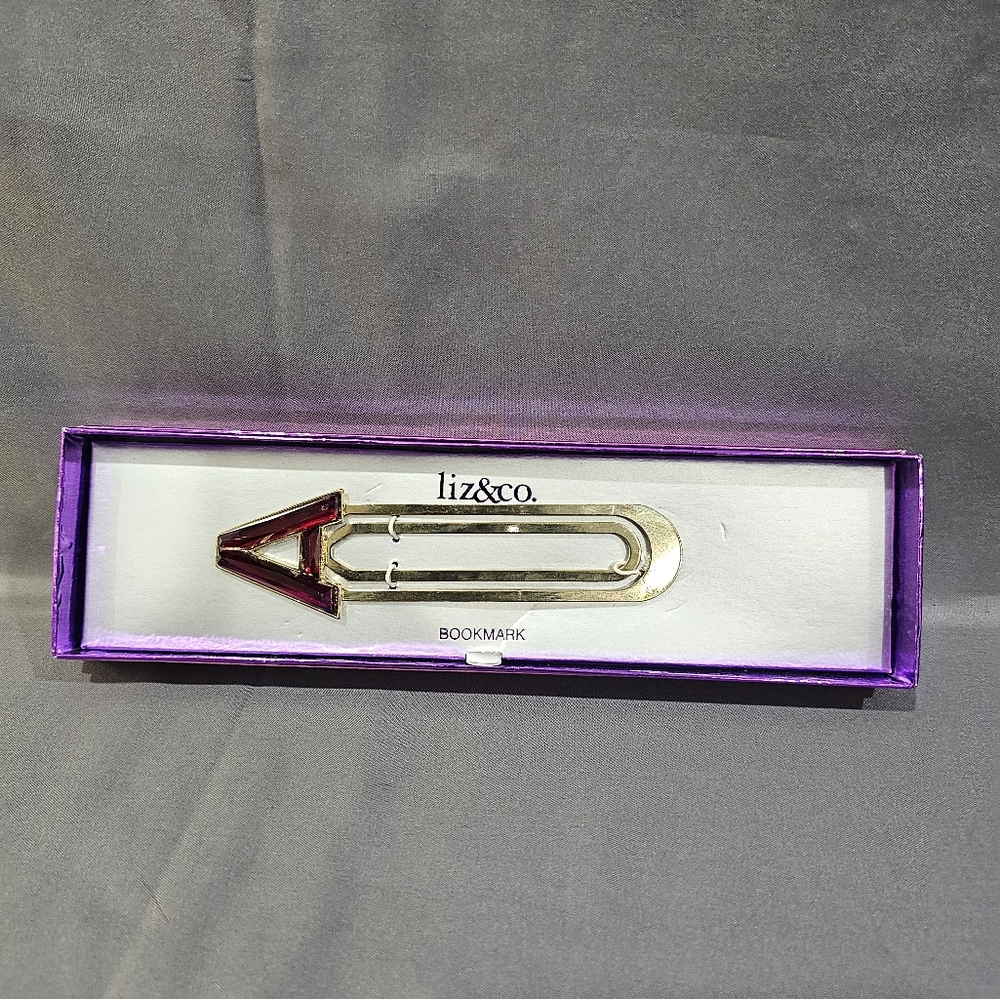 Vintage Liz & Co. bookmark, featuring a large letter "A" design